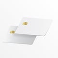 Realistic white credit card. Template white credit card for your design. Credit card realistic mockup.