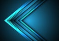 Abstract blue neon arrow speed direction on blank space design modern luxury futuristic technology background vector Royalty Free Stock Photo