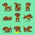 Cartoon character brown labrador dog poses