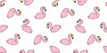 Flamingo seamless pattern vector pink Flamingos exotic bird tropical summer cartoon scarf isolated tile background repeat wallpape