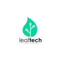 Leaf tech logo vector template Royalty Free Stock Photo