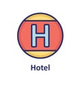 Hotel Sign Isolated Vector Icon which can easily modify or edit Royalty Free Stock Photo