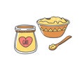 Ghee. Vector illustration of traditional Indian ghee butter.