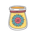 Ghee. Vector illustration of traditional Indian ghee butter.