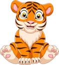 Cartoon baby tiger sitting