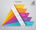 5 steps pyramid with free space for text on each level. infographics, presentations or advertising. Royalty Free Stock Photo