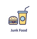 Fast Food Isolated Vector Icon which can easily modify or edit Royalty Free Stock Photo