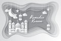 Ramadan kareem background illustration. Paper cut. Royalty Free Stock Photo