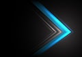 Abstract blue light arrow speed direction on black design modern futuristic background vector Royalty Free Stock Photo