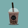 The Chocolate and bubble milk tea vector. Royalty Free Stock Photo
