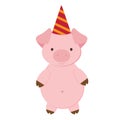 Print cute pig, vector illustration