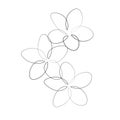 Print One line drawing flower, vector illustration Royalty Free Stock Photo