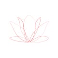 Print One line drawing rose flower, vector illustration Royalty Free Stock Photo