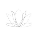 Print One line drawing flower, vector illustration Royalty Free Stock Photo