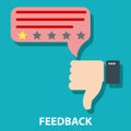 Disagree or dislike feedback concept vector illustration. Customer excellent review and feedback.