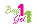 Green and Pink Buy one get one free icon Royalty Free Stock Photo