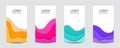 Set of vertical banners paper cut vector design templates