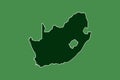 South Africa vector map with single border line boundary using green color area on dark background illustration