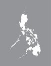 Philippines vector map with integrated land area using white color on dark background illustration