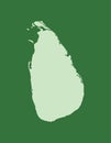 Sri Lanka vector map with single land area using green color on dark background illustration