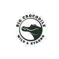 Crocodile logo . Reptile logo template. Dengerous animal logo Royalty Free Stock Photo