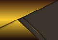 Abstract gold metallic overlap on grey blank space design modern luxury futuristic background vector