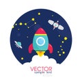 Space rocket launch. Start up business concept. Space background Royalty Free Stock Photo
