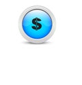 Black dollor web button classic blue button white background Royalty Free Stock Photo