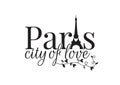 Paris city of love, Wording design, Wall Decals, Eiffel Tower Royalty Free Stock Photo