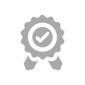 Badge, certificate, medal, quality, reward, Award Plaque, Award Ribbon. Grey color award icon Royalty Free Stock Photo