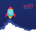 Space rocket launch. Start up business concept. Royalty Free Stock Photo