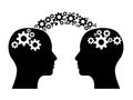 Two heads sharing knowledge Royalty Free Stock Photo