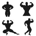 Bodybuilding, Powerlifting, vector, set Royalty Free Stock Photo