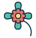 Chinese flower Vector Icon which can easily modified or edit Royalty Free Stock Photo
