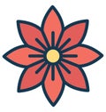 Print Blooming Vector Icon which can easily modified or edit Royalty Free Stock Photo