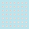 Button alphabet, nuber on blue background. Royalty Free Stock Photo