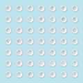 Button alphabet, nuber on blue background. Royalty Free Stock Photo