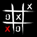 Winner loser concept. Playing Tic Tac Toe on black paper. Vector illustration.