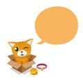 Vector cartoon tabby cat with speech bubble Royalty Free Stock Photo