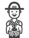 Happy Farmer icons. Illustration vector.