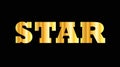 Shiny golden capital letter word star