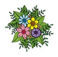 PrintHand drawn floral doodle. Coloring pages for book. Vector line art