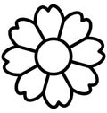 Print Blooming Vector Icon which can easily modified or edit Royalty Free Stock Photo