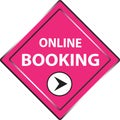 Web button classic online booking button white background