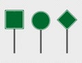 Green traffic sign,Road board signs isolated on transparent background. Vector illustration EPS 10 Royalty Free Stock Photo