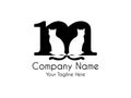 Abstract,Unique and minimal alphabet letter m with a hidden cat Royalty Free Stock Photo