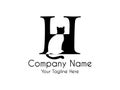 Abstract,Unique and minimal alphabet letter H with a hidden cat Royalty Free Stock Photo