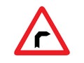 Curve Warning sign. Dangerous curve to the right Vector