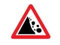 Caution falling rocks Sign Vector