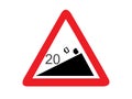 Steep Climb or Steep Slope Sign Vector Royalty Free Stock Photo